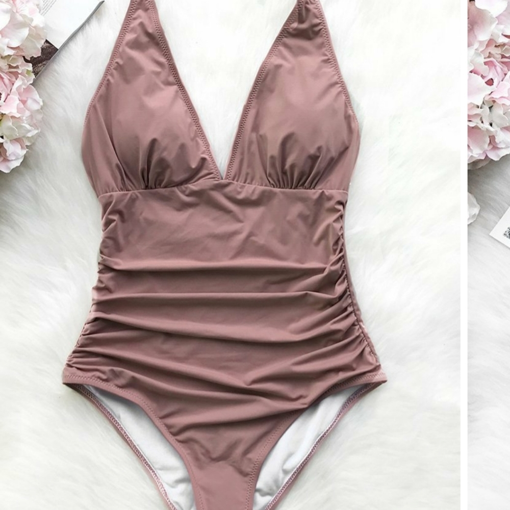 BRAND NEW Cupshe one piece nude pink swimsuit - Picture 3 of 7